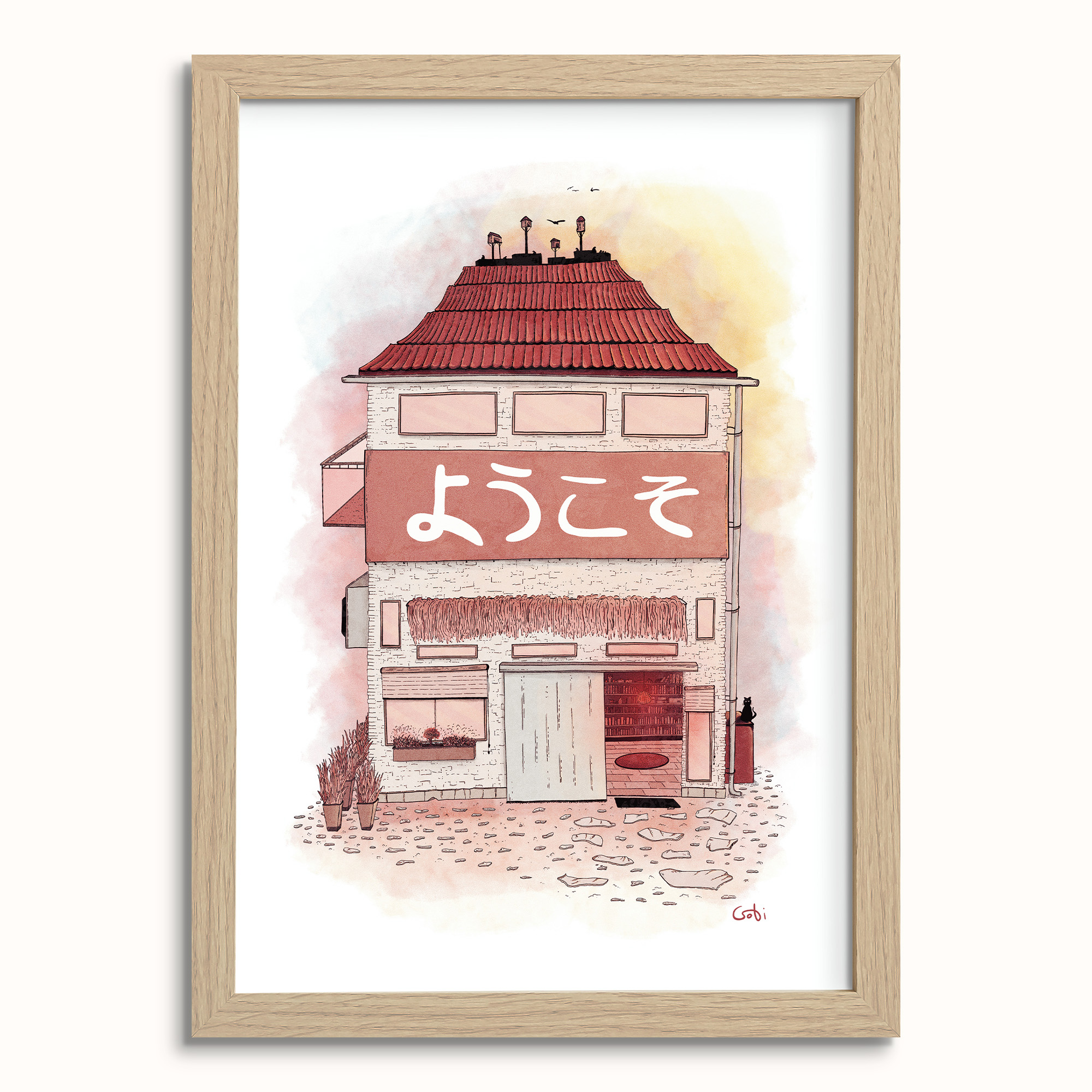 Yō koso Illustration Encadrée