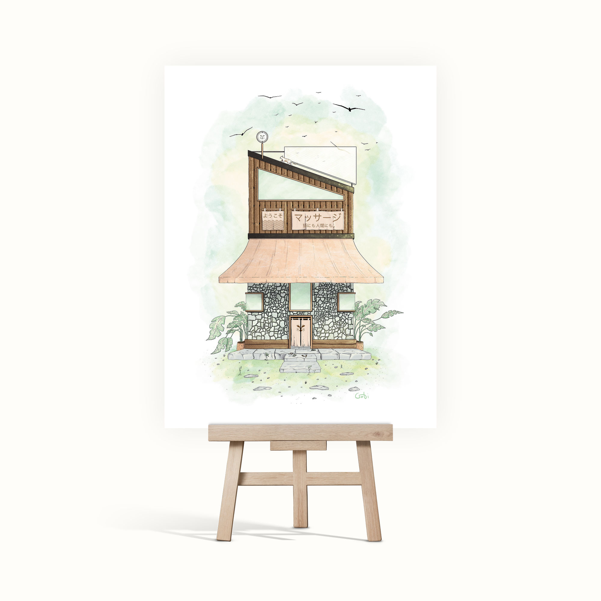 Neko to ningen - Mini print