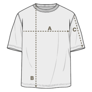 Où se prennent les mesures A, B et C sur le t-shirt